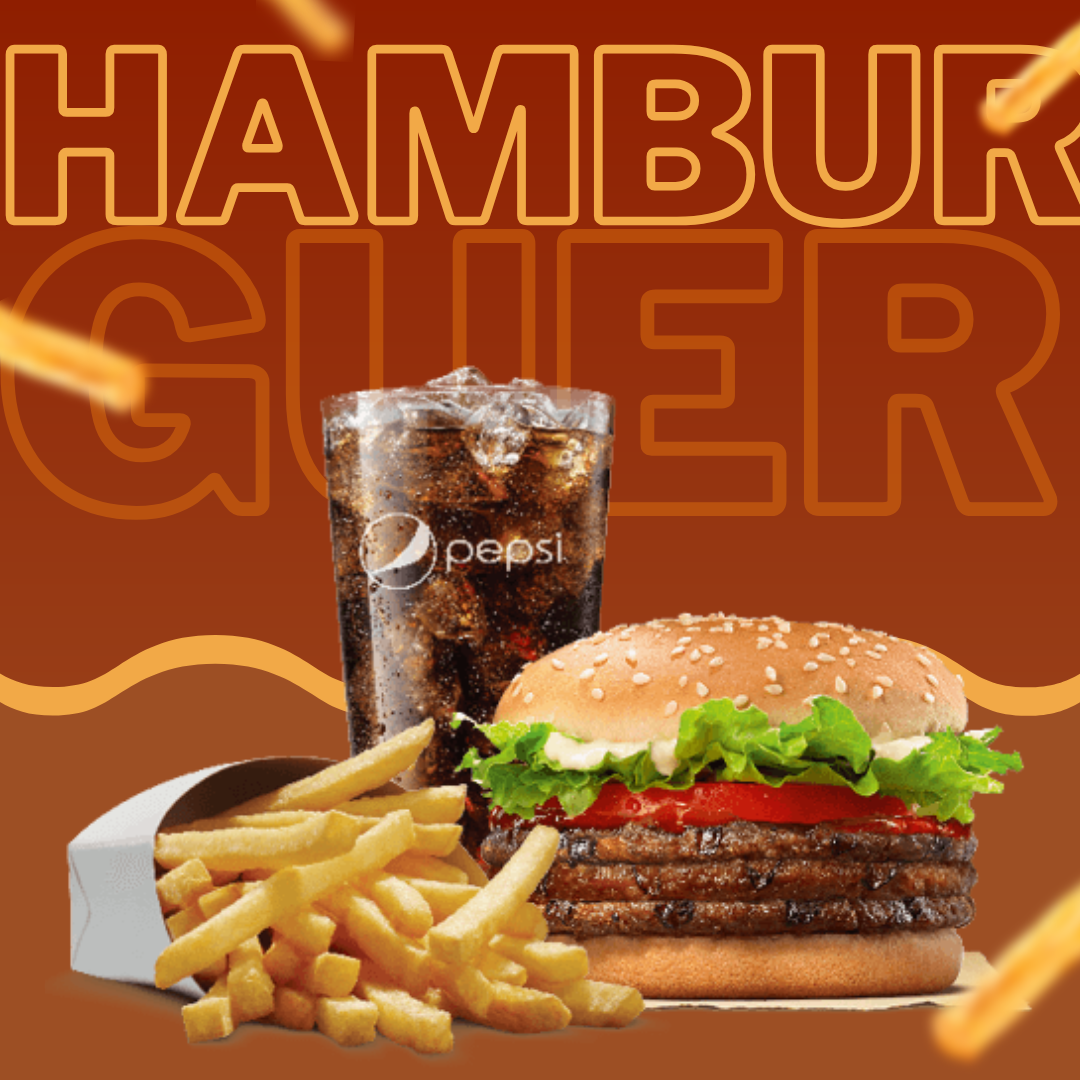 Arte combo hambúrguer + refrigerante