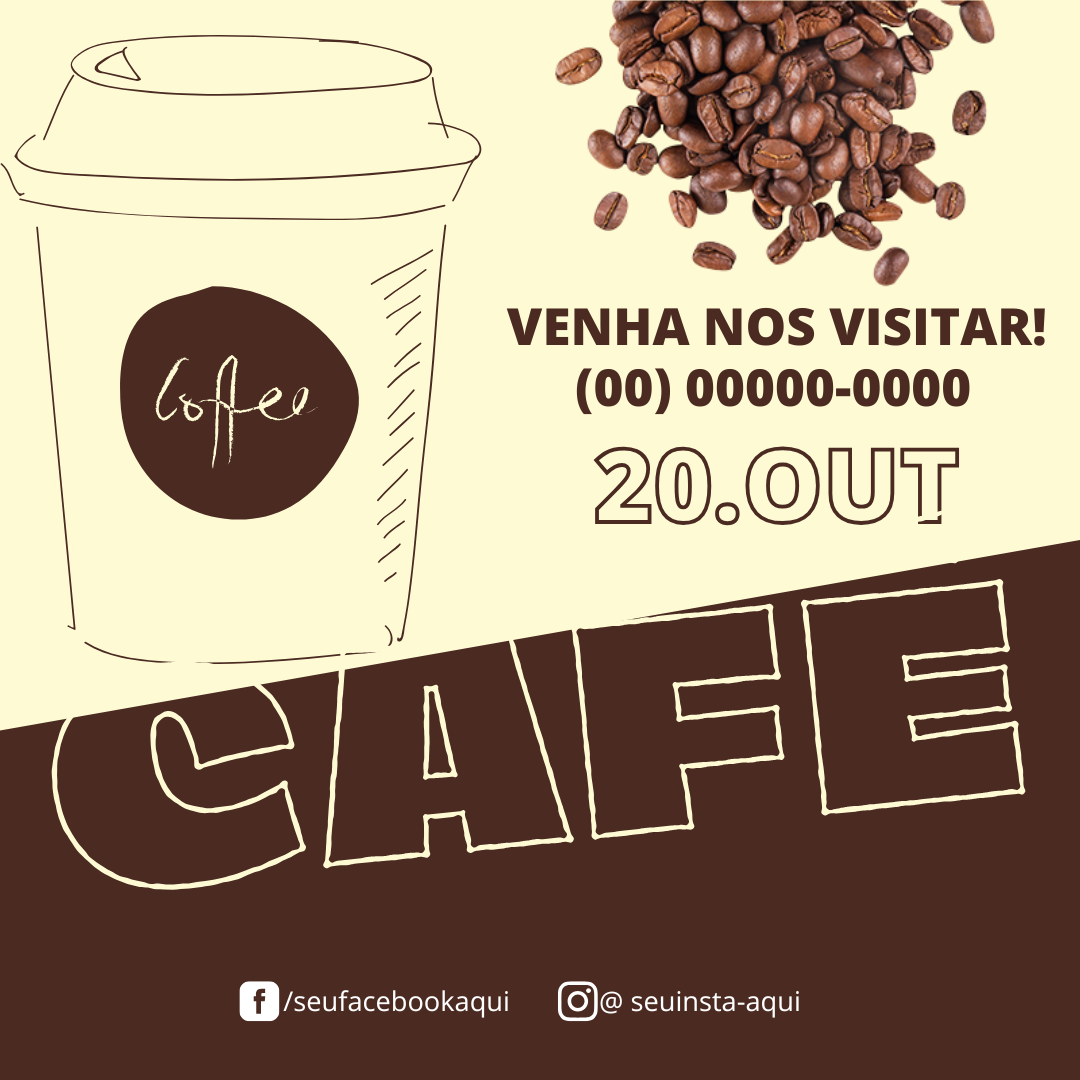 Arte cafeteria com copo ilustrado