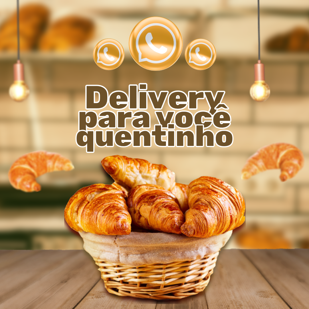 Exemplo de arte para delivery de croissant