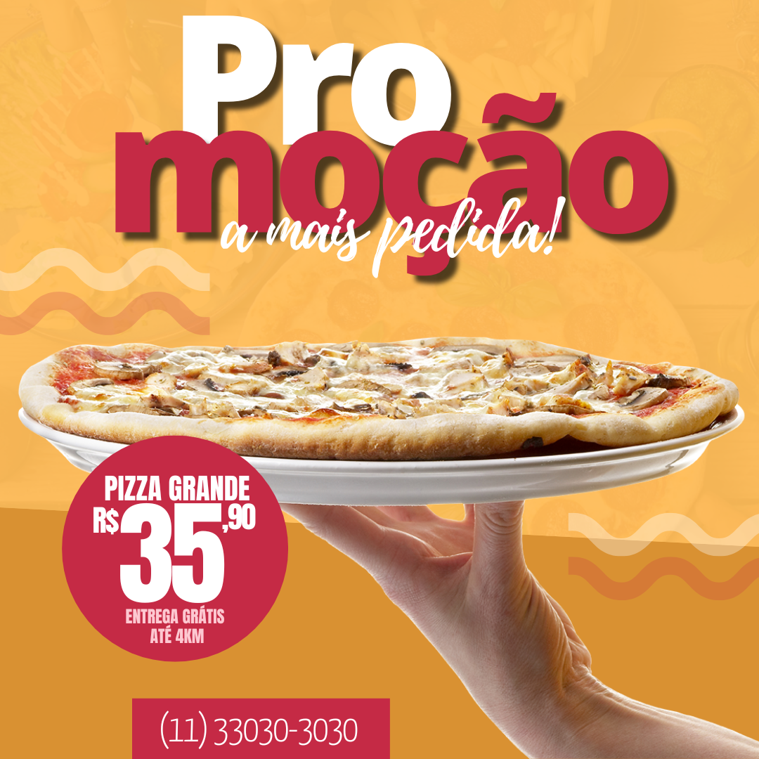 Arte promoção de pizza grande