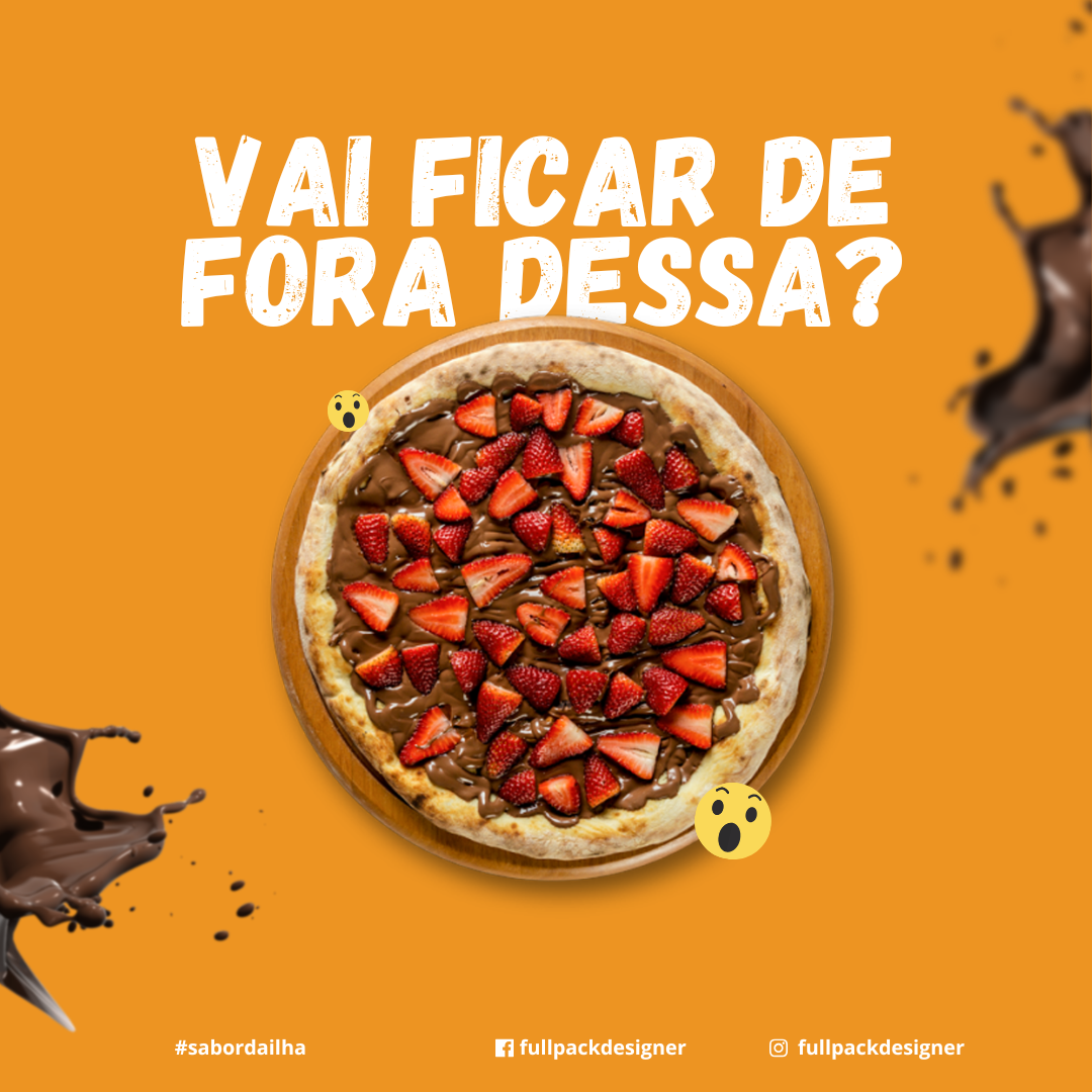 Arte pizza doce com morango